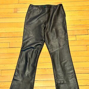 Danier Black Leather Flare Pants